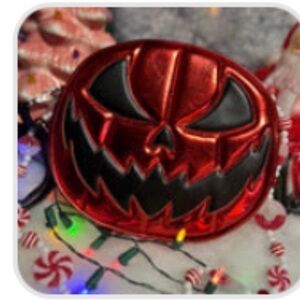 Love Pain & Stitches! : 🖤❤️Red & Black Metallic pumpkin bag ❤️🖤